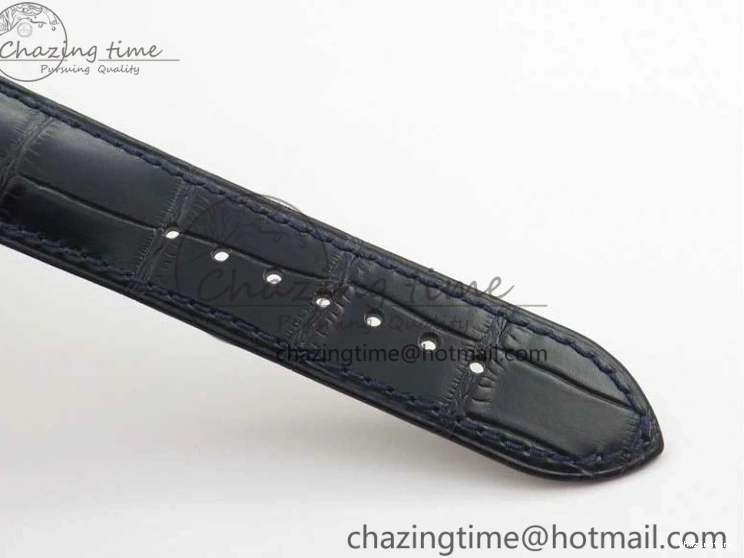 0327 Timeless De Ville Prestige Real PR SS ZF 1:1 Best Edition Gray Dial Blue Markers on Blue Leather Strap MIYOTA 7936